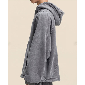 Denim oversize 100% coton décontracté de haute qualité, rayé, rayé, lavé à l'acide, sport essentiel, personnalisé en usine - Product Image 5