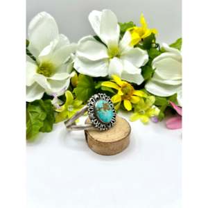 Mathilda Benally #8 Turquoise & Sterling <b>Silver</b> Fashion <b>Cuff</b> <b>Bracelet</b> - Product Image 2