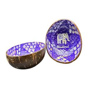 Collection de bols de noix de coco faits à la main de qualité supérieure ensemble décoratif écologique de style laqué coloré fabriqué au Vietnam - Product Image 1