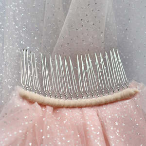 ผ้าคลุมเจ้าสาว Bridella M108 สีน้ำเงิน ผ้าตาข่ายและเลื่อม ผ้าทูลล์นุ่ม สวมใส่สบาย ผ้าคลุมเจ้าสาวแบบยาว 2 ชั้น ประดับลูกไม้ สำหรับงานแต่งงาน งานพรอม และงานพิธีการ - Product Image 4