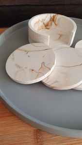 Juego de Posavasos de Arte Abstracto en Mármol, Decoración Elegante para Mesa, Regalo para el Hogar - Product Image 5