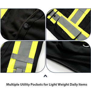 Chaleco de seguridad industrial de construcción personalizable con bolsillos de alta visibilidad ropa de trabajo reflectante con logotipo personalizado para Protección Laboral - Product Image 5