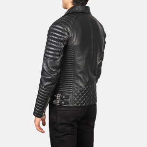 Reversible <b>Sheepskin</b> Cowhide Biker <b>Jacket</b> Genuine Leather Autumn XS Coated ODM - Product Image 5