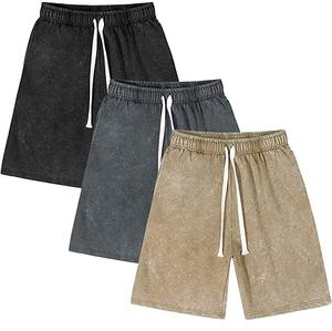 New Fashion Drawstring Acid Wash Sweat Shorts For <b>Men</b> Thick Heavy <b>Baggy</b> Loose Fit Custom Outdoor <b>Joggers</b> Casual Wear Wash Shorts - Product Image 5