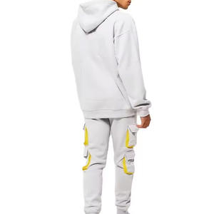 2025 nuevos diseños personalizados para hombres Jogger y Zip up Hoodie Set 100% chándal de lana de algodón para invierno con 6 bolsillos - Product Image 2