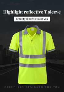 Vert Orange Casual Jersey 100% Coton Gilet de Sécurité Solide Haute Qualité Réfléchissant À Séchage Rapide Hommes Vêtements De Travail T-Shirt Impression Personnalisée - Product Image 4