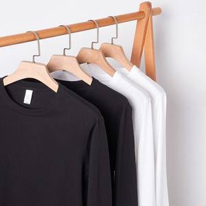 2024 meilleure vente pas cher couleur unie 210gsm coton unisexe hommes logo personnalisé lâche blanc à manches longues T-shirt pour hommes livraison DDP - Product Image 6