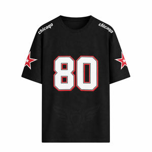 Camiseta Deportiva Casual Personalizada para Hombre, Corte Holgado, para Entrenamiento y Aficionados, Azul Marino, con el Número 80 de Chicago - Product Image 3