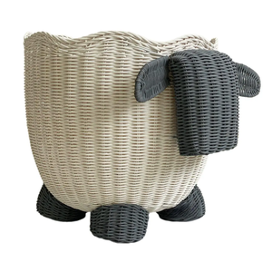 Handmade Wicker Sheep Basket for Ramadan Eid Gifts Decorative Rattan Animal Basket Kids <b>Toy</b> Organizer Wholesale - Product Image 2