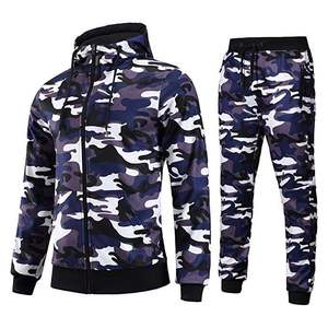Conjunto Deportivo de Camuflaje de Primera Calidad Viile Sports, Chaqueta con Capucha y Cremallera Completa y Pantalones Deportivos para Hombre - Product Image 2