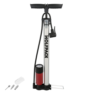 Bomba de Inflado con Manómetro. Boquilla Doble para Válvulas Presta y Schrader Con Adaptadores. O/ 32 x 500 mm. - Product Image 1