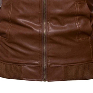 แจ็กเก็ตหนัง PU สำหรับผู้ชาย, ใหม่เสื้อแจ็คเก็ตหนังลำลองรถจักรยานยนต์ดีไซน์กระเป๋าแฟชั่นเสื้อโค้ทฤดูใบไม้ผลิ - Product Image 5