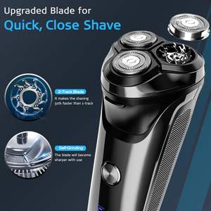 Rasoir électrique rechargeable sans fil pour homme, utilisation humide/sèche, autonomie de 120 minutes, tondeuse escamotable (IPX7), lavable, noir - Product Image 5