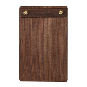 Porte-bloc-notes mural ou sur pied en bois, tableau de menu d'écriture, présentoir de chèques, porte-bloc-notes en bois portable avec pinces à reliure métalliques - Product Image 5