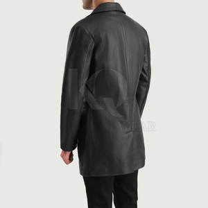 Elegante Gabardina de Cuero para Hombre, Diseño Largo Moderno, Material Premium, Perfecta para la Moda Urbana, Uso Diario en Invierno - Product Image 5