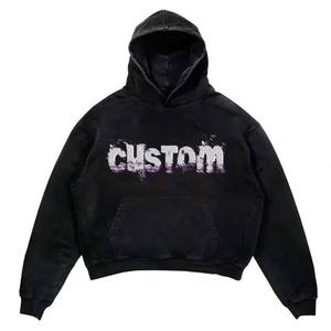 Acid Wash Vintage Graphic Fit Ropa de calle de alta calidad Fabricantes de gran tamaño en blanco Hombres Heavyweight Boxy Hoodie - Product Image 1