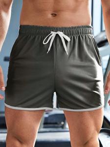 Pantalones cortos deportivos informales sólidos de malla para gimnasio para hombre, pantalones cortos deportivos de talla grande para correr, atletismo, fitness, playa, baloncesto, servicio OEM - Product Image 5