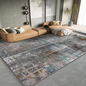 Alfombra de terciopelo personalizada de gran tamaño con base antideslizante de puntos, altura de pelo suave, patrón abstracto moderno, alfombra completa para sala de estar - Product Image 6