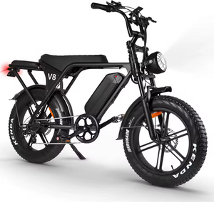 V8 <b>Electric</b> <b>Bike</b> <b>Adults</b> 24'' Fat Tire Aluminum Frame E-<b>Bike</b> 12V 15Ah Removable Battery 12-Speed Gears 2 Seater - Product Image 1