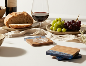 Juego de Posavasos de Resina Epoxi Transparente Pulida, Ecológicos, Minimalistas, Antideslizantes y Resistentes al Calor para Uso en Interiores y Exteriores - Product Image 3