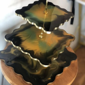 Soporte de pastel de resina con diseño de lava hecho a mano de la mejor calidad para boda y cumpleaños, soporte decorativo y Decoración de mesa - Product Image 6