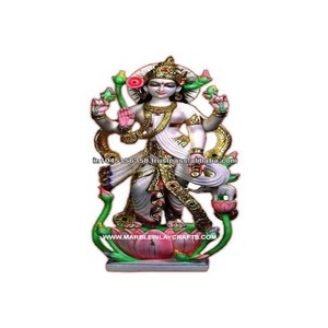 Belle Statue du dieu Hindu Mata, laxmi Ji, en marbre blanc, pour le culte, bureau et hôpitaux, article décoratif - Product Image 1