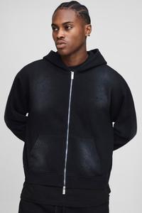 Fabricant pakistanais Streetwear personnalisé Sun Fade Sweat à capuche surdimensionné en coton épais zippé pour unisexe - Product Image 4