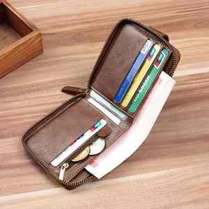 Cartera Bifold de Cuero Genuino para Hombre, Precio al por Mayor, Multifuncional, Delgada, Minimalista, Altamente Duradera - Product Image 4