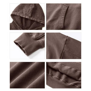 Dernière mode, sweat-shirt oversize pour femme en molleton de coton 400 GSM, coupe ample à capuche, couleur unie, effet vintage délavé, longueur longue devant - Product Image 6