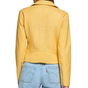 แจ็กเก็ตหนังแท้สำหรับผู้หญิงและใบไม้ร่วง, คุณสมบัติถักระบายอากาศได้ดี - Product Image 4