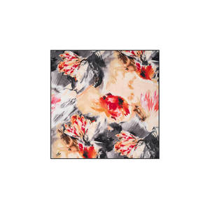 Beige Polyester Twill Square Floral Summer Fashion Scarf - Product Image 1