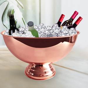 Bol à punch en acier inoxydable de qualité alimentaire pour événements, bars et hôtels, bol de service de boissons polyvalent en gros - Product Image 1