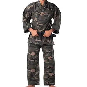 Tarnung Schwergewicht Karate Uniform Jiu jitsu Uniform weiß Double Weave BJJ Judo GI Kimono Baumwolle Judo Anzug Judo Uniform