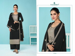 Listo para usar TV Actriz en serie Estilo Multi Codificación y secuencia Trabajo Cuello redondo Borde de encaje Tres piezas Salwar Kameez para adultos - Product Image 4