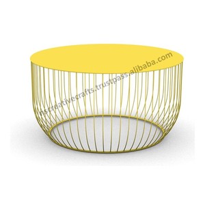 Mesa de centro de diseño con acabado rojo de forma redonda hecha de metal puro disponible para muebles de dormitorio y sala de estar - Product Image 2