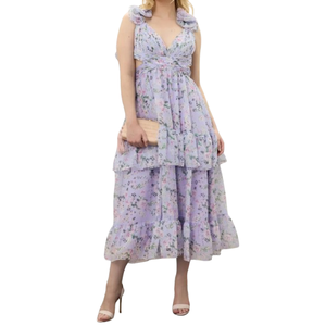 Vestido floral lavanda premium a la venta para fiesta en la playa y ropa informal disponible a los mejores precios - Product Image 1