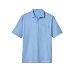 Stock prêt Polo uni pour homme T-shirt polo à manches courtes doux 100% coton biologique Prix de gros Vêtements avec impression personnalisée - Product Image 1