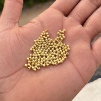 Perles d'entretoise rondes en métal plaqué or 18 carats faites à la main en laiton à prix abordable en gros pour la fabrication de bijoux, fournitures de recherche
