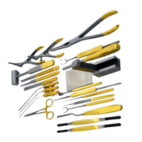 Juego de 3 uds de alta calidad Kerrison Rangers 7 pulgadas 3mm 4mm 5mm hasta 45 grados mango dorado instrumentos ortopédicos quirúrgicos