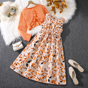 Vêtements d'été en gros pour filles 2026 : Robe longue florale, jupe à pois, <span class=keywords><strong>pantalon</strong></span> <span class=keywords><strong>cargo</strong></span> – Ensemble 2 pièces pour enfants, collection boutique - Product Image 2