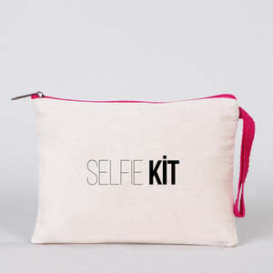 Custom <b>Fuchsia</b> Zipper Cotton Pouch 8x6 Personalized Casual <b>Clutch</b> <b>Bag</b> - Product Image 6