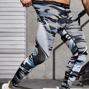 Conjunto de compresión de camuflaje, pantalones y pantalones cortos de manga larga con estampados coloridos, ideal para exteriores y entrenamiento, gimnasio y equipo de fitness - Product Image 3