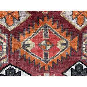 Vintage Turkish Herki Rug 2.8x12.1 ft, <b>Red</b> <b>Runner</b> Floral Wool Rug - Product Image 5
