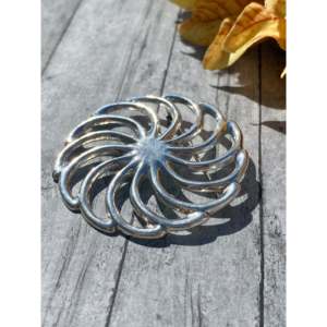 Navajo Sterling Silver <b>Brooch</b> <b>Pin</b> with Crystal Pearl and Rhinestone for Kids - Product Image 3