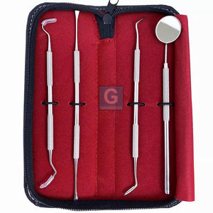 Juego de examen dental básico, 4 Uds., herramientas manuales de higiene de acero inoxidable para instrumentos quirúrgicos, juego de examen dental básico 4 - Product Image 1