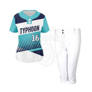 Uniforme de Softbol de Dos Piezas para Mujer con Ajuste Cómodo, Jersey Sublimado con Impresión Personalizada, Secado Rápido, Ligero, Tallas Grandes - Product Image 1