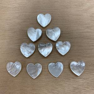 Lung linh trắng mẹ của ngọc trai tim quyến rũ 25mm & 35mm Vỏ mặt dây chuyền với óng ánh kết thúc cho hàng thủ công độc đáo - Product Image 4