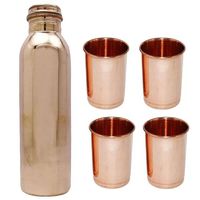 Bouteille d'eau portable en cuivre pour voyage et fête Logo personnalisé exportation vente article de cuisine d'Inde