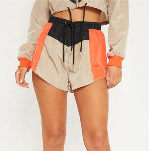 Solid Color Rain <b>Crop</b> <b>Zip</b>-<b>Up</b> Jacket Shorts Tracksuits Women Windbreaker Shorts Sets Ladies Street Style Rain Suits - Product Image 5