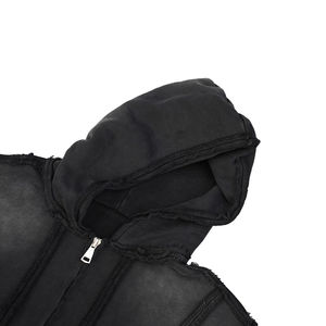 Sudaderas con capucha para hombre, jersey liso de manga larga de retazos con serigrafía lavada de algodón, Sudadera con capucha de diseñador desgastada - Product Image 3